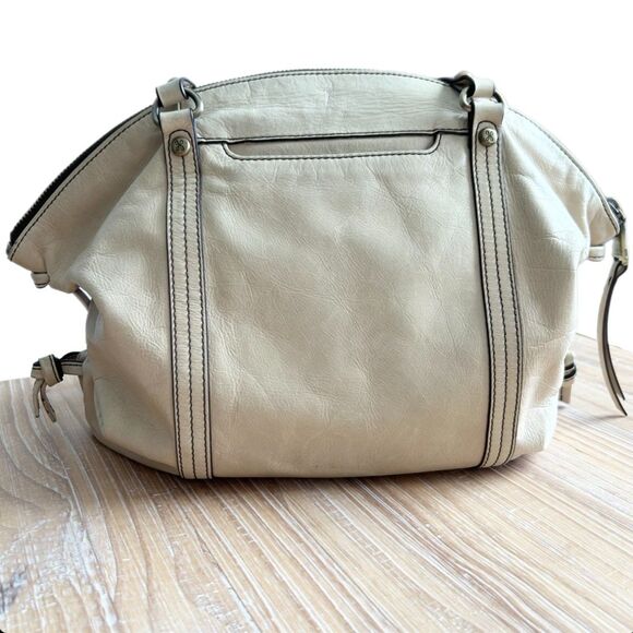 Hobo Flourish Leather Shoulder Bag in Cream - Picture 2 of 8